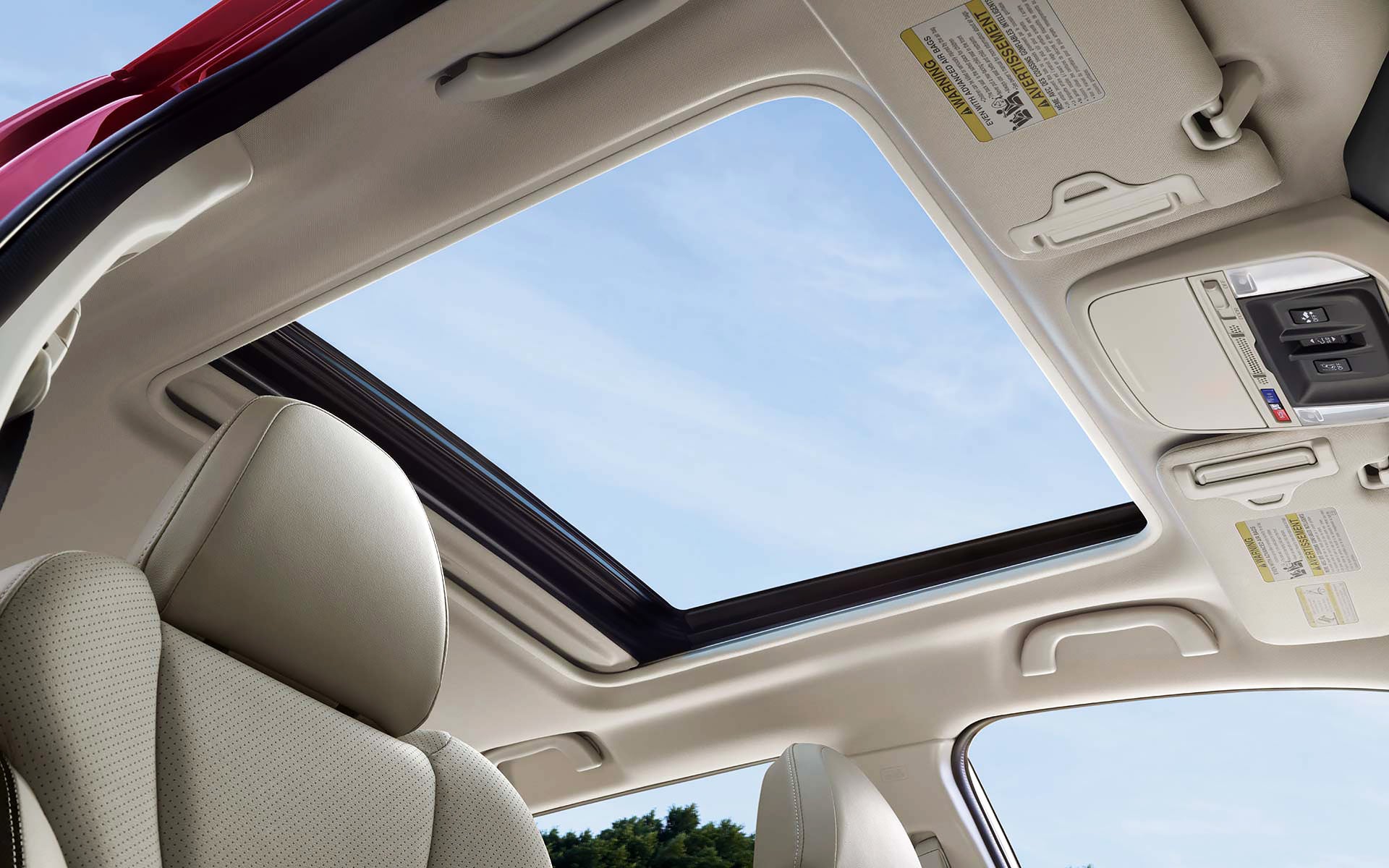 A view through the power sliding panoramic moonroof on the 2022 Forester Sport. | Subaru World of Newton in Newton NJ