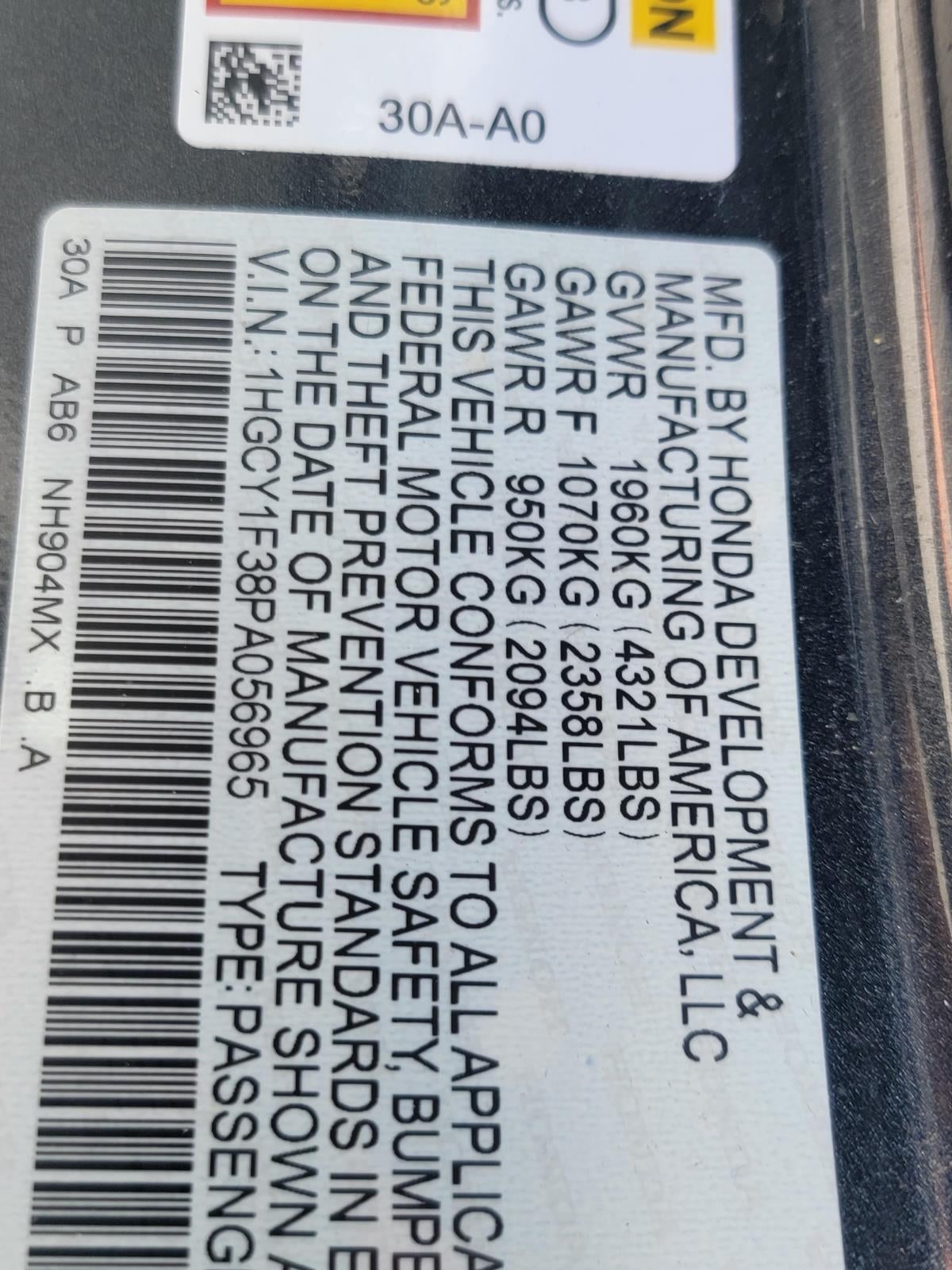 2023 Honda Accord Sedan EX
