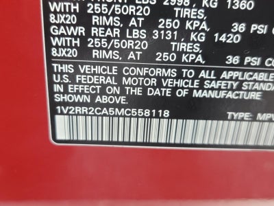 2021 Volkswagen Atlas 3.6L V6 SE w/Technology R-Line