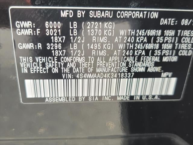 2019 Subaru Ascent Base