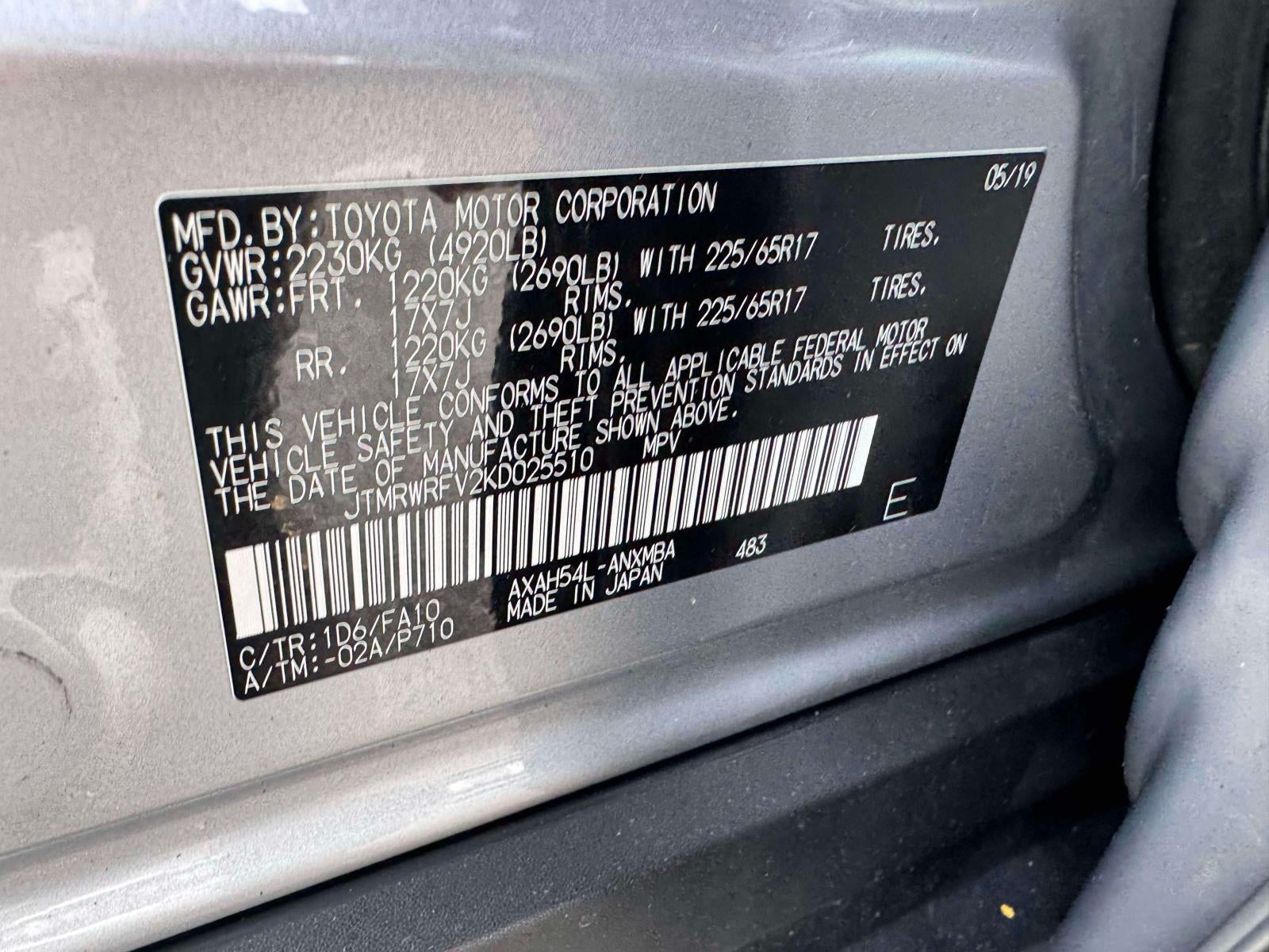 2019 Toyota RAV4 Hybrid XLE AWD (Natl)