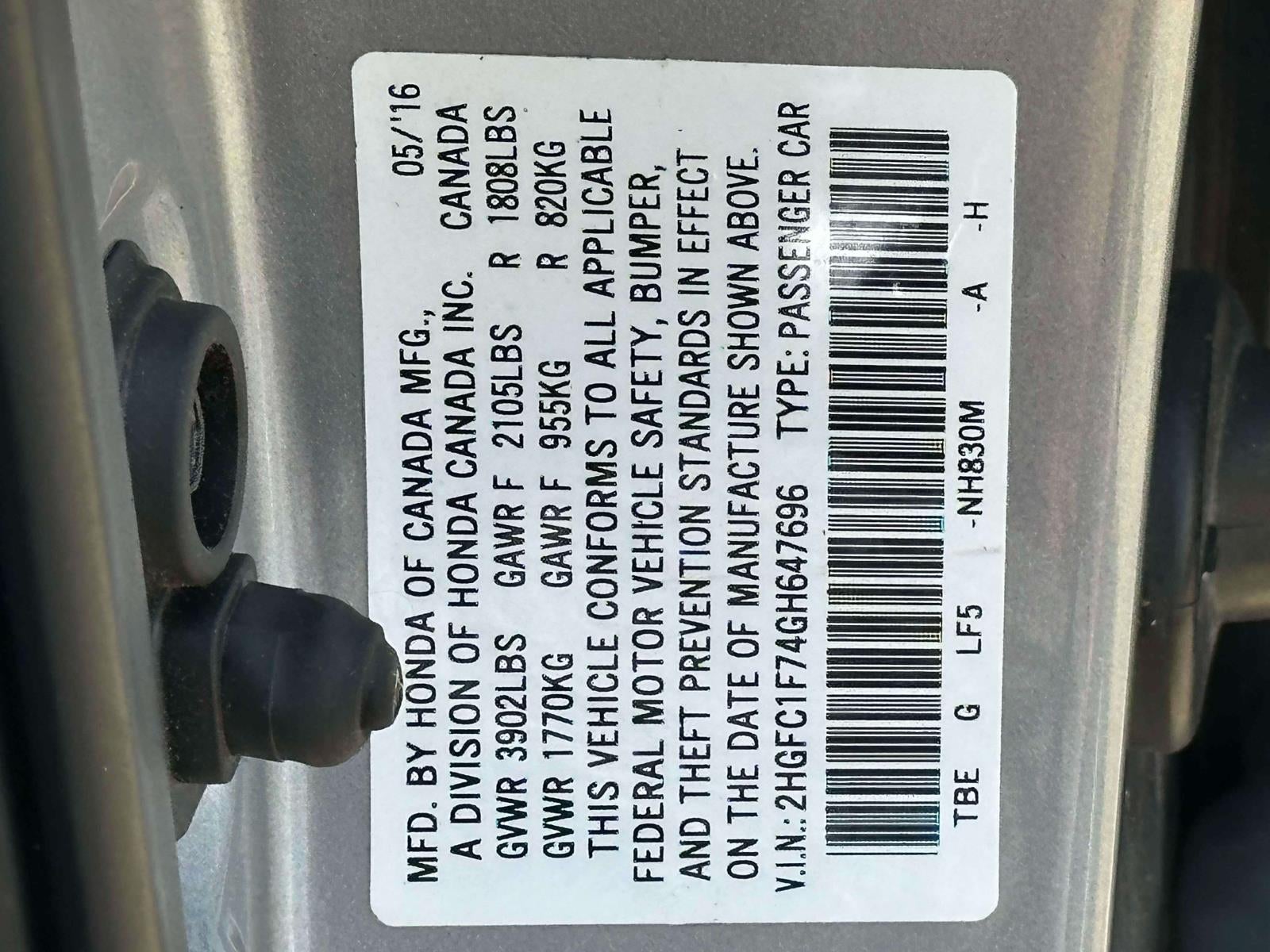 2016 Honda Civic Sedan 4dr CVT EX-L