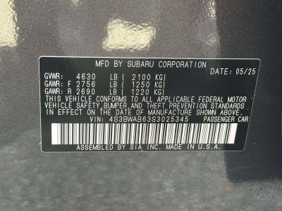 2025 Subaru Legacy AWD