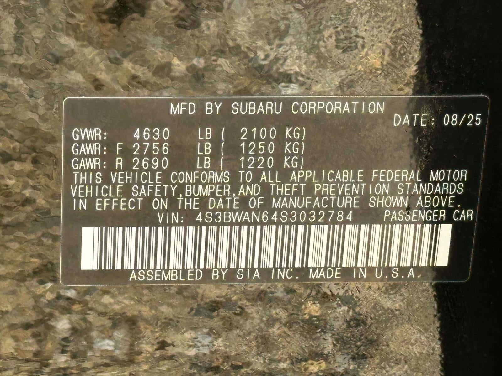 2025 Subaru Legacy Limited AWD