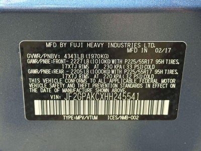 2017 Subaru Crosstrek 2.0i Limited CVT