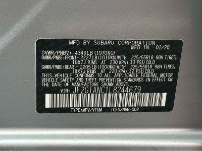 2020 Subaru Crosstrek Limited CVT
