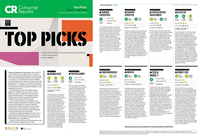 Consumer Reports Top Picks | Subaru World of Newton in Newton NJ