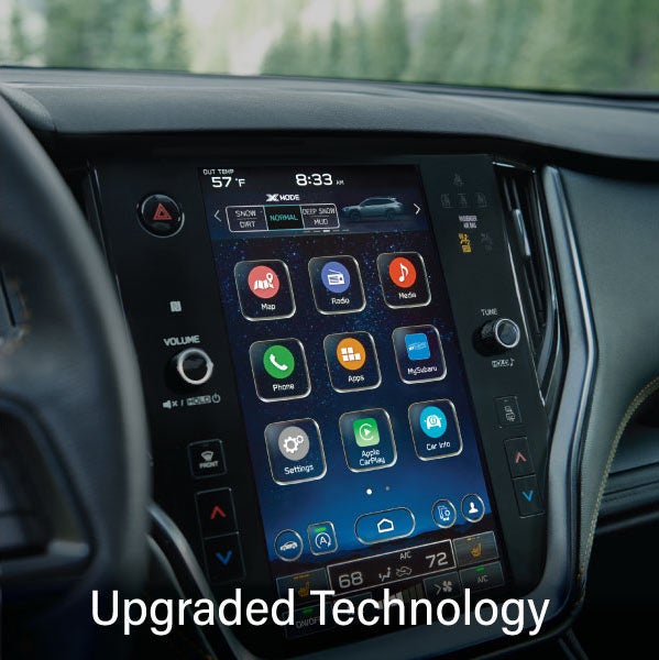 An 8-inch available touchscreen with the words &ldquo;Ugraded Technology&ldquo;. | Subaru World of Newton in Newton NJ